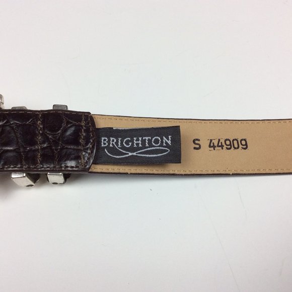 Brighton Belt Brown Leather Alligator Embossed 90s Y2K Western Festival Small main image 4